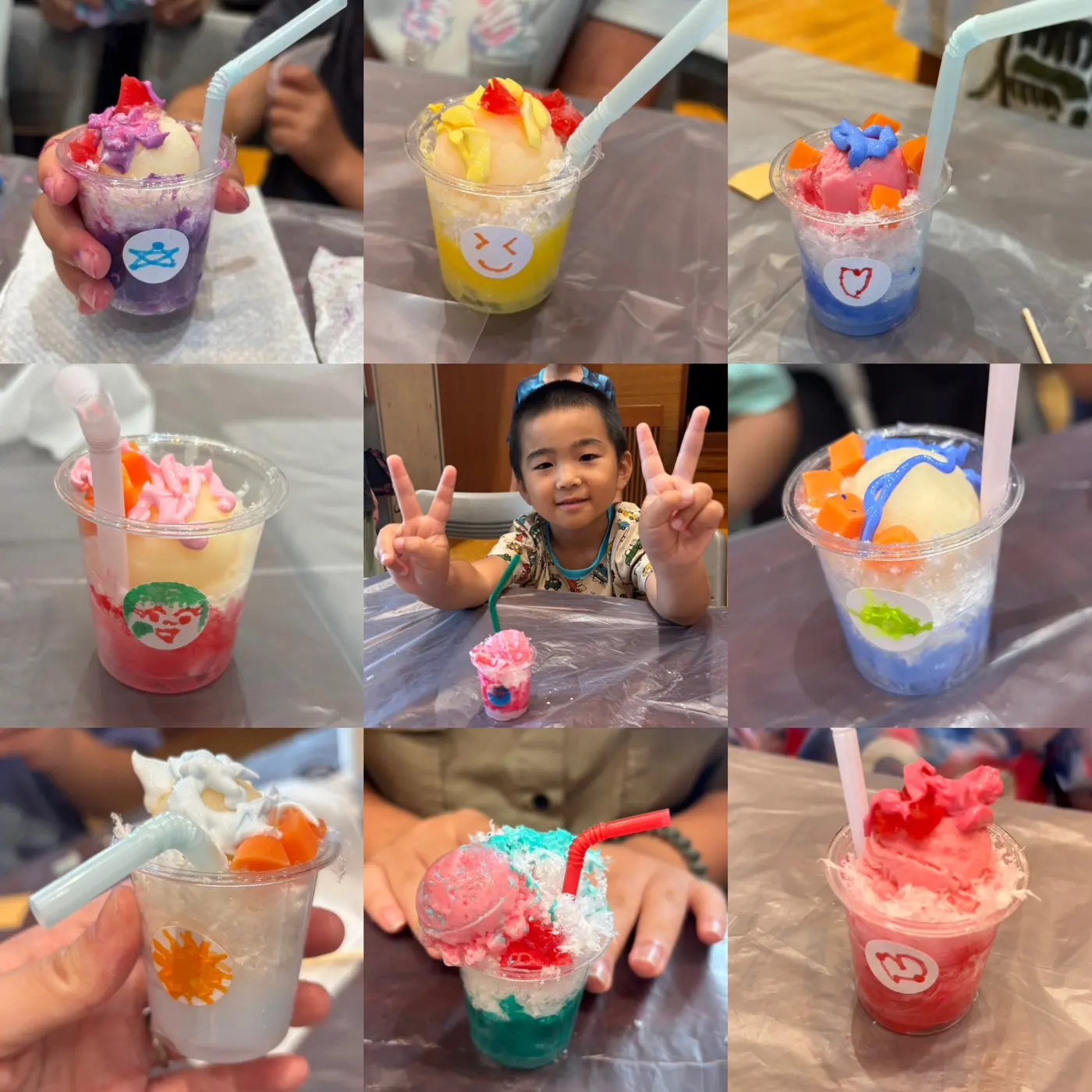カラフルなクリームソーダがずらり