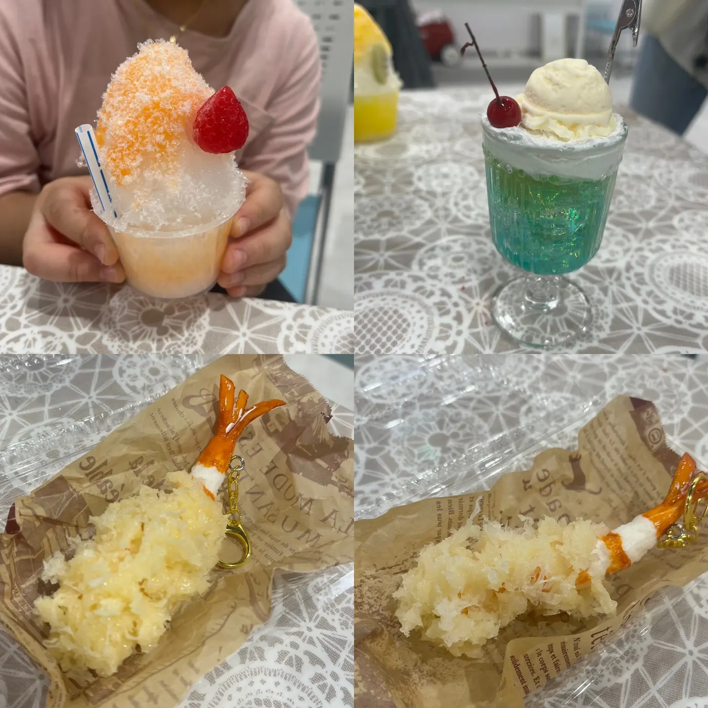 かき氷とエビフライ