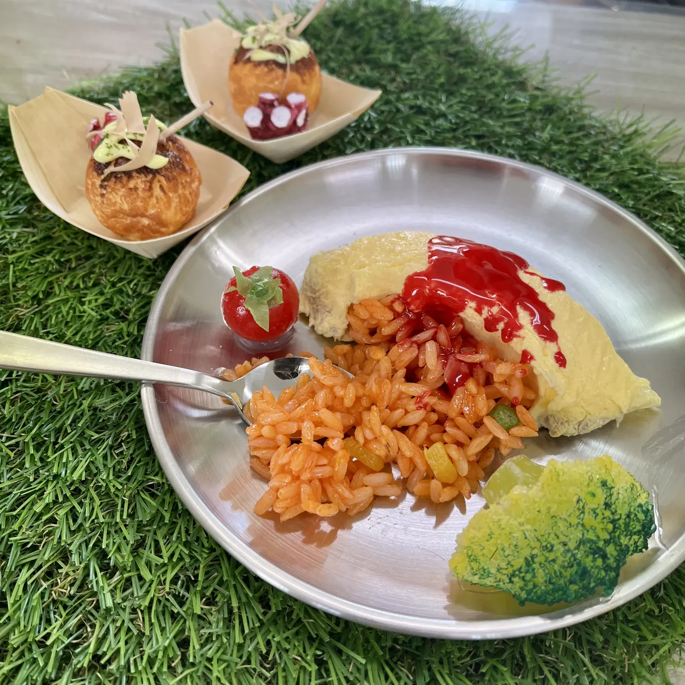 オムライストレイの食品サンプル